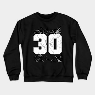 30 number | Sporty Grunge White Crewneck Sweatshirt